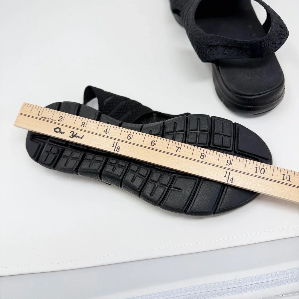 Skechers Cali Flex Appeal Women's 9 Black Yoga Foam Dual-Lite Slingback Sandals